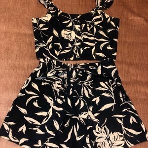 2 Piece Dark Blue and White Set.